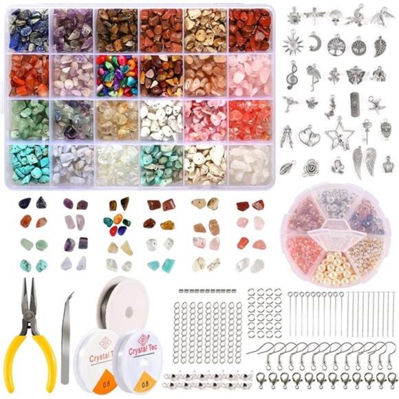 Crystal Beads for Jewelry Making, 2800PCS Natural Crystal Bead Gemstone Chip - Picture 1 of 8